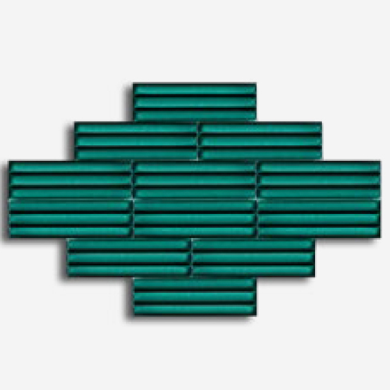 20x20 cm Rölyefli Seramik Bambu Zümrüt Yeşil -4